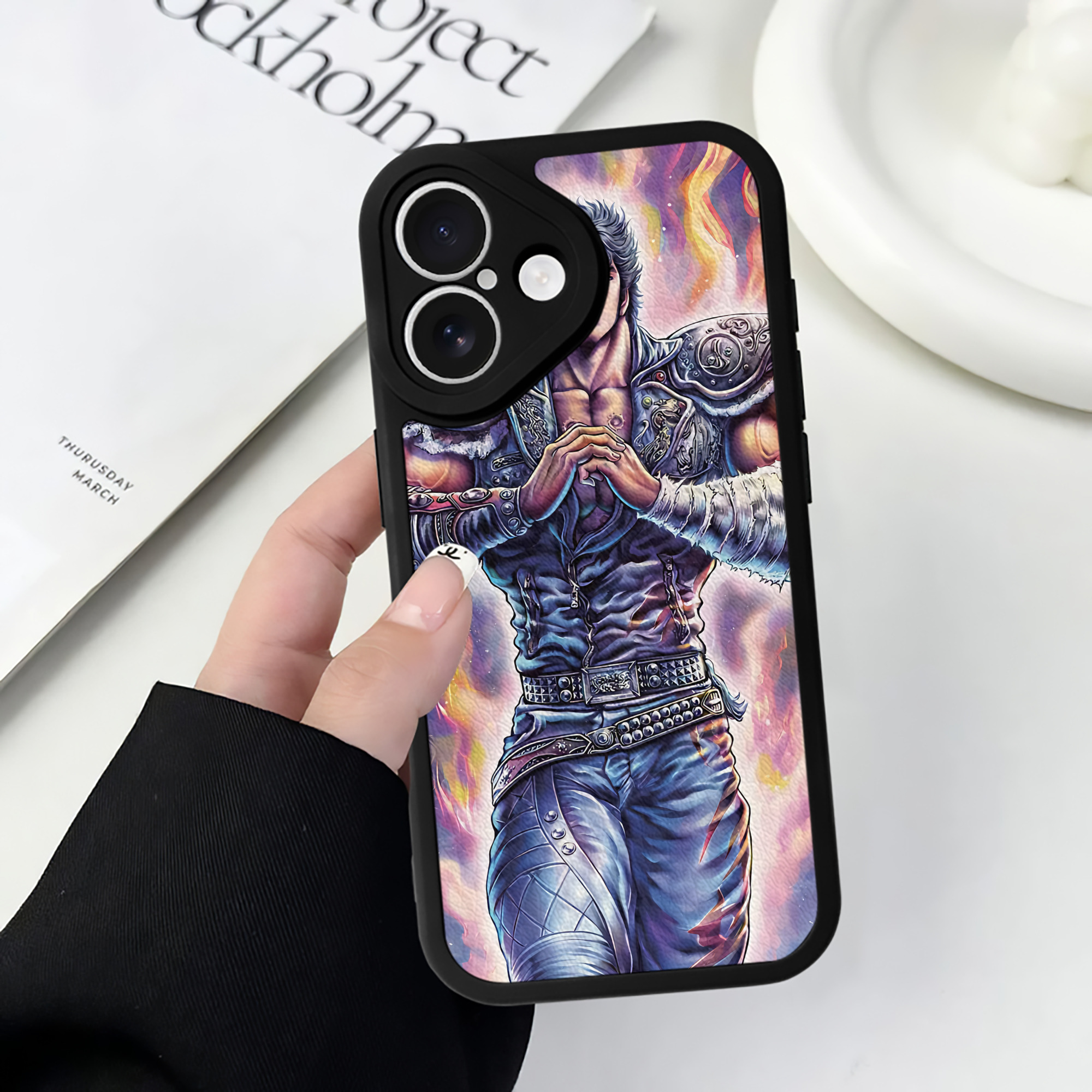 （画像用） 北斗の拳 Fist of the North Star 【iPhone 16シリーズ対応】シリコンスマホケース（レザー調） 材質：シリコン
